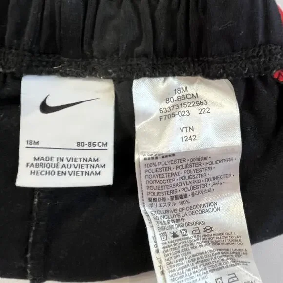 Nike Toddler Tracksuit Set 18M Red Black Jogger Outfit - Picture 5 of 14